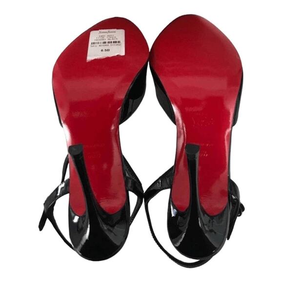 CHRISTIAN LOUBOUTIN | Me Pam 100 Black Patent Ankle Strap High Heel Size 36.5 - Picture 4 of 10